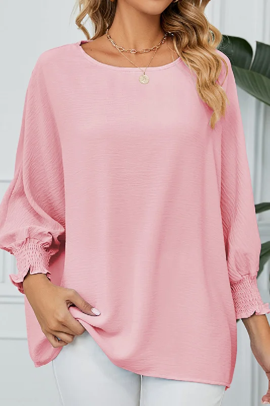 SEVEN QUARTER SLEEVE LOOSE SHIFFON BLOUSE