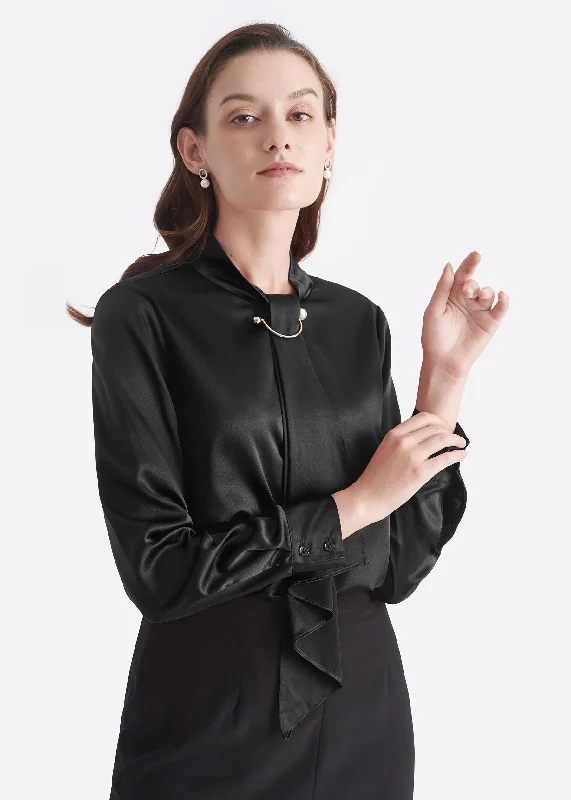 Feminine Stand Collar Blouse