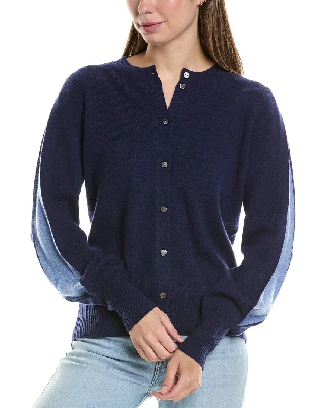 InCashmere Splice Cashmere Cardigan