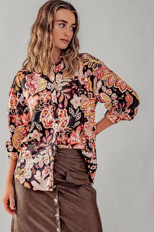 Trend: Notes Women's Tops Collared Shirt Button Down