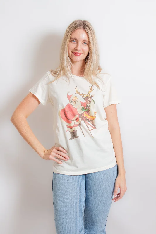 Santa & Reindeer Vintage T-Shirt