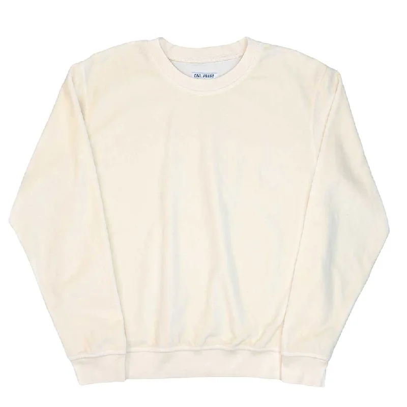 Long Sleeve Women's Crewneck Velour Sweatshirt - Mr Two Tones