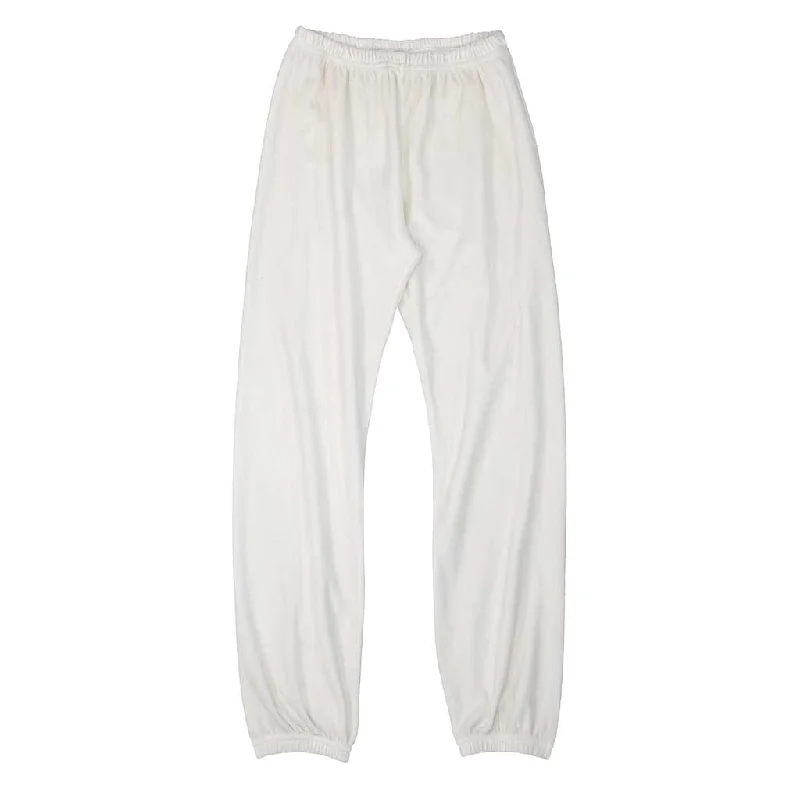 "SIENA" 26" Inseam Velour Sweatpants - White