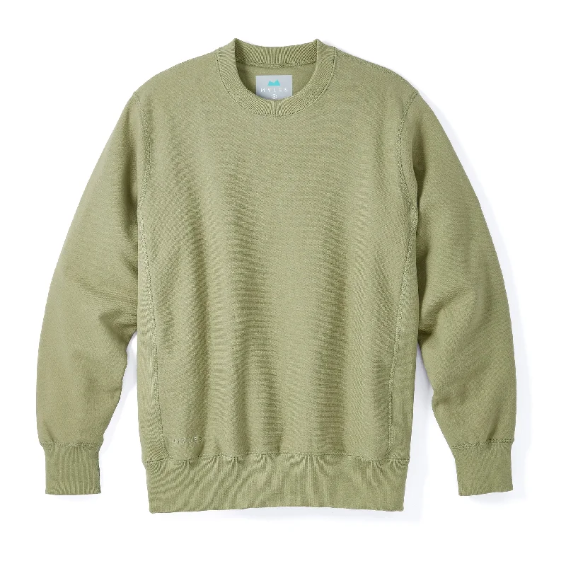 Skyline Heavyweight Fleece Crewneck in Dusty Olive