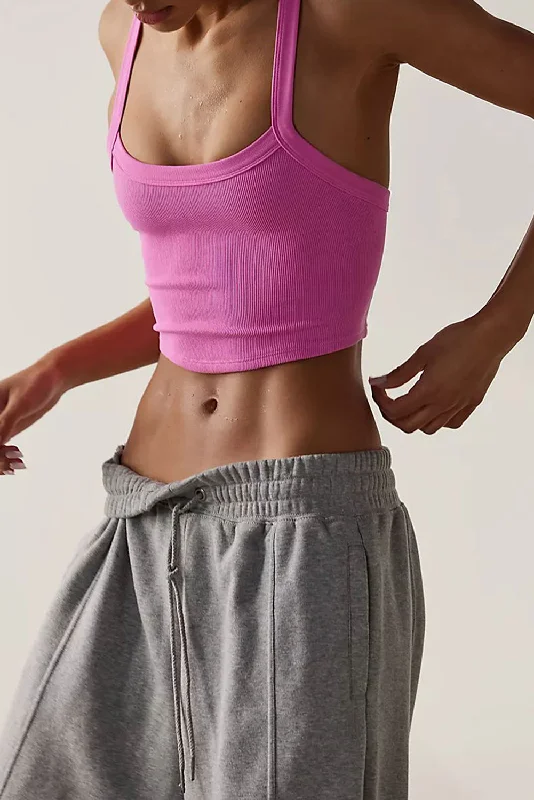 Bonbon Athletic Ribbed Cropped Cami Top