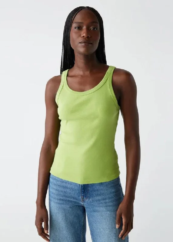 Michael Stars Cassie Thin Banded Tank- Lettuce