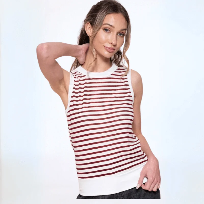 Light & Lux Semi Sheer Striped Tank Made in USA