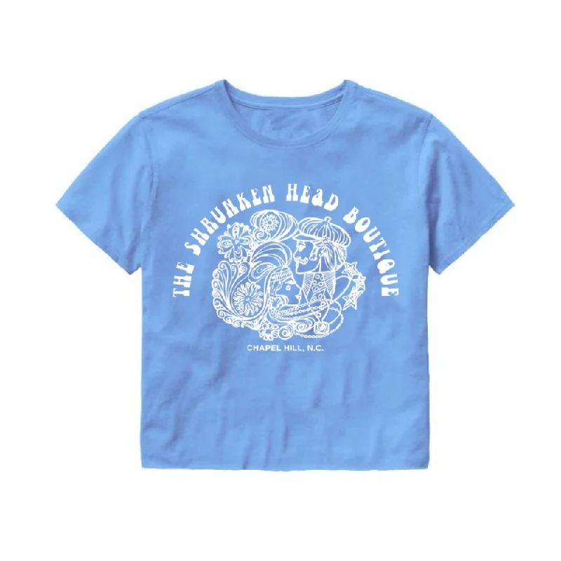 Carolina Blue Shrunken Head Logo Crop Top