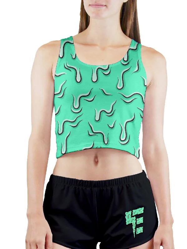 Drippy (Teal) Crop Top