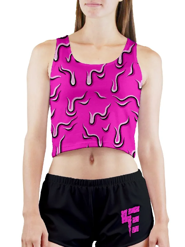 Neon Drippy (Pink) Crop Top