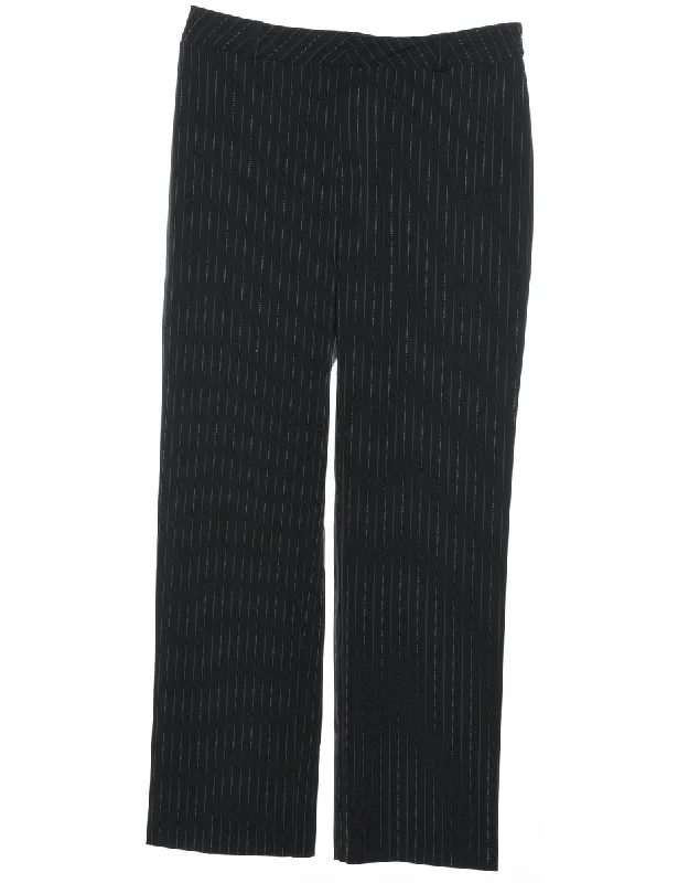 Black Striped Trousers - W32 L30