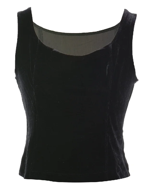 Black Velvet Evening Top - S