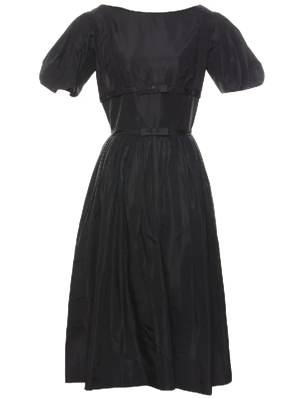 Black Vintage 1950s Dress - S