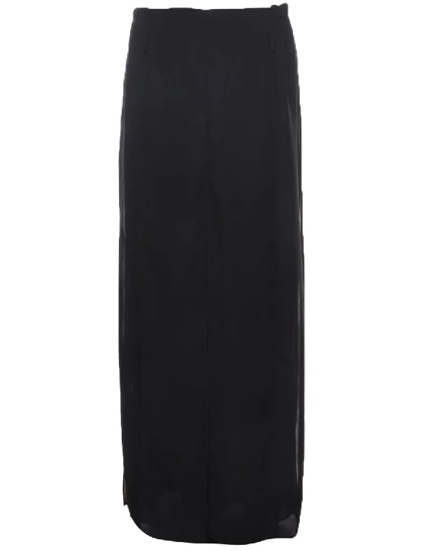 Black Wide Leg Trousers  - W26 L29