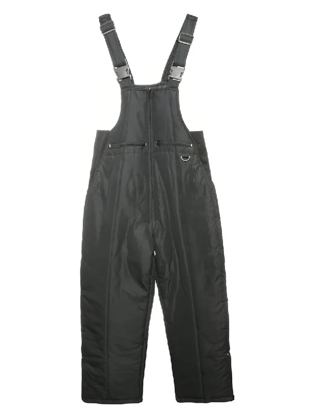 Black Zip Front Salopettes - S