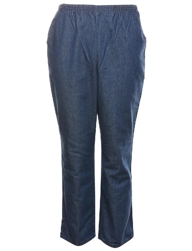 Dark Wash Tapered Denim Trousers - W26 L27