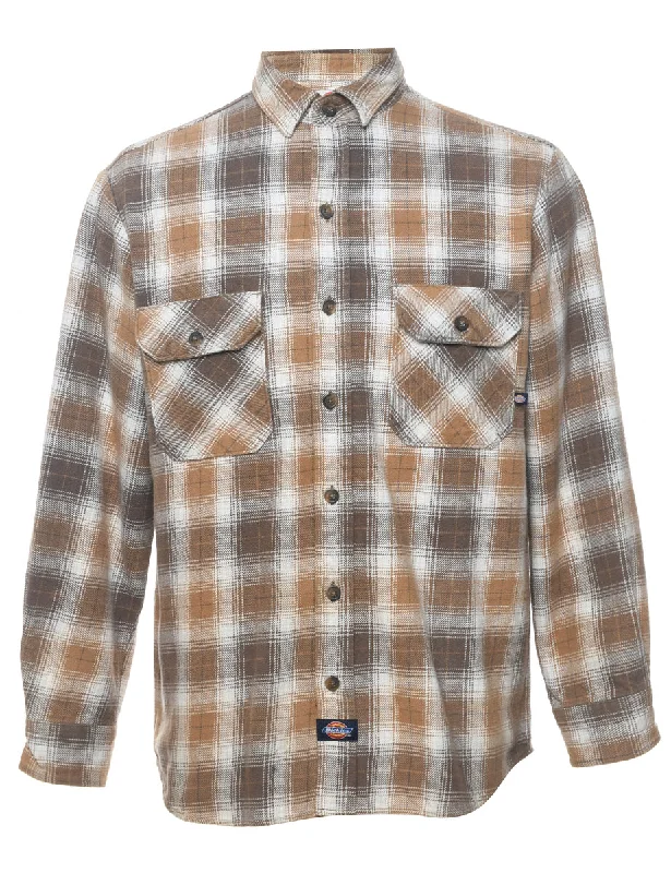 Dickies Checked Classic Light Brown & White Shirt - M