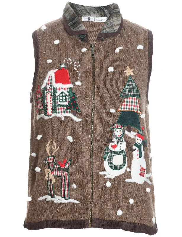 Festive Season Christmas Sweater Vest - M