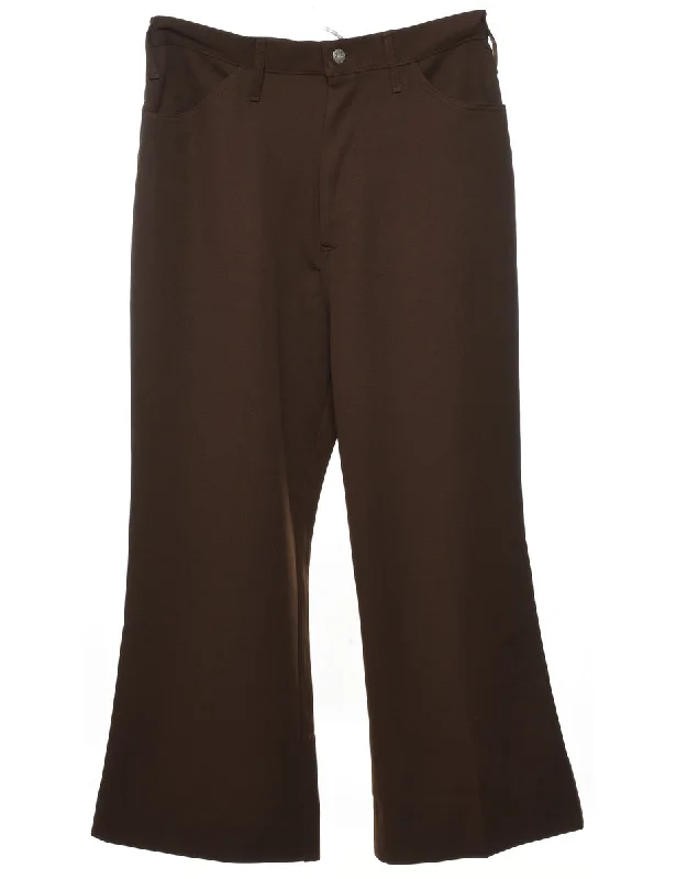 Flared Leg Dark Brown Trousers - W31 L27