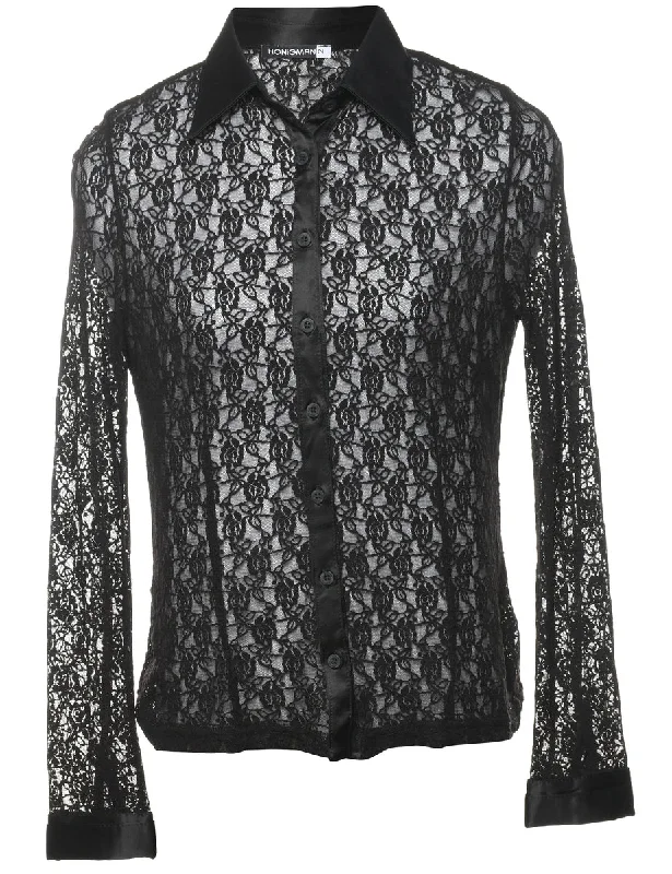 Floral Lace Shirt - M