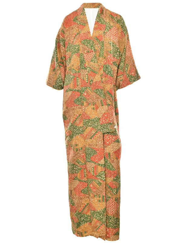 Floral Print Full Length Kimono - L