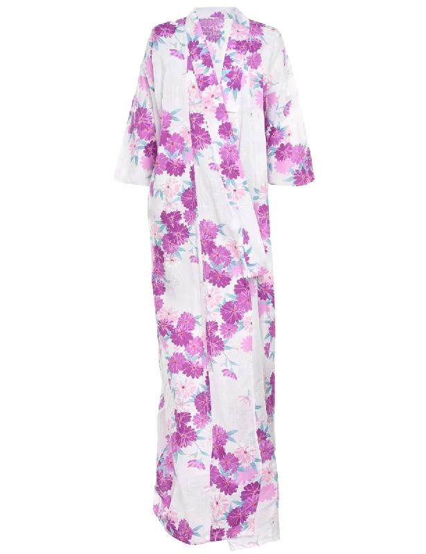 Floral Print Full Length Kimono - L